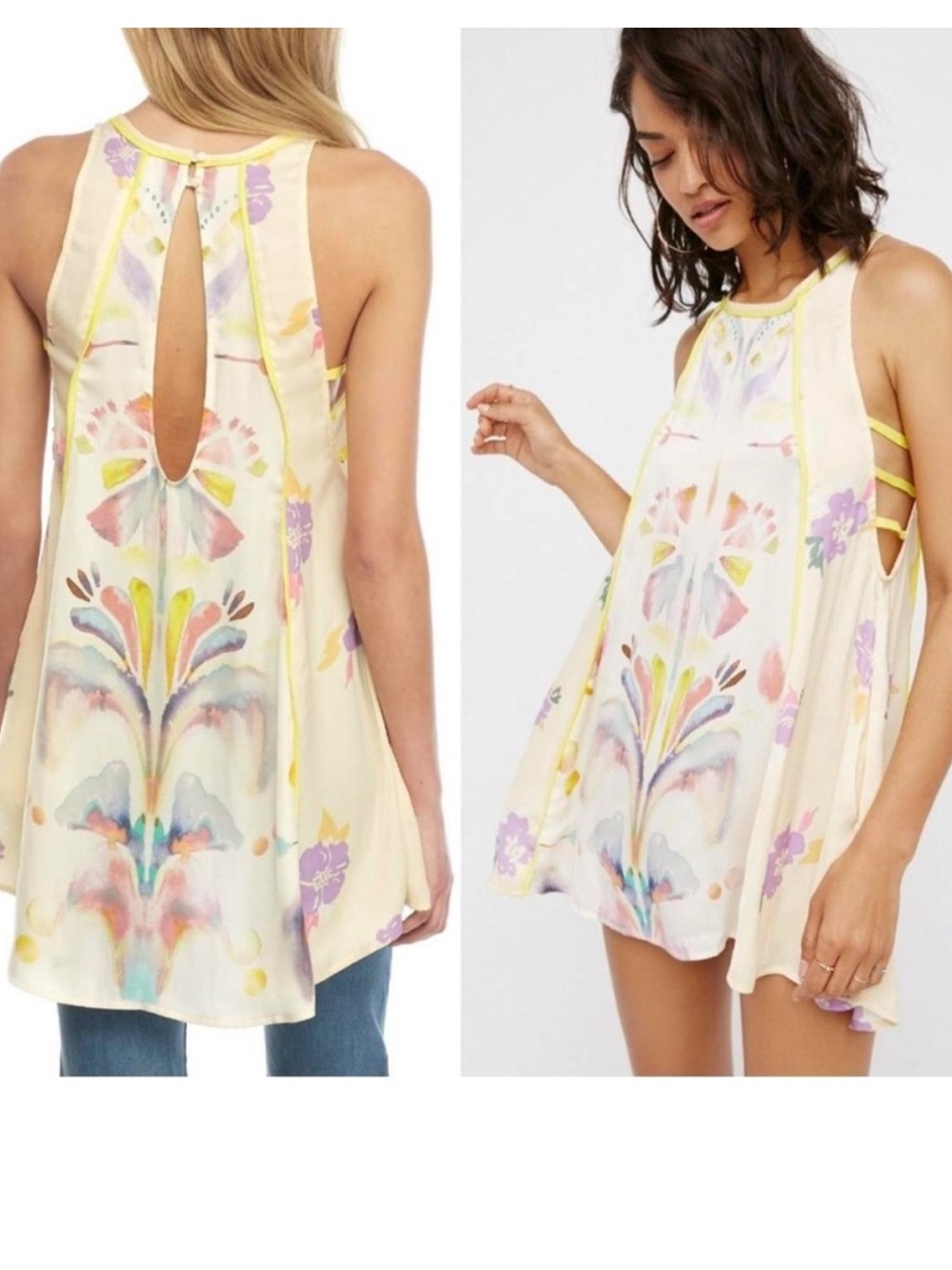 Free People Dream Free Mini Tunic Slip Dress, size medium